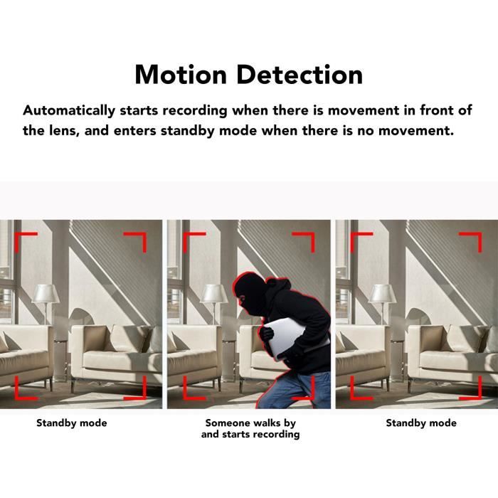 Caméra De Sécurité Magnétique Sans Fil JoyousMall - Mini Caméra Espion HD, Vision Nocturne, Détection Mouvement, Pas Besoin D'Internet