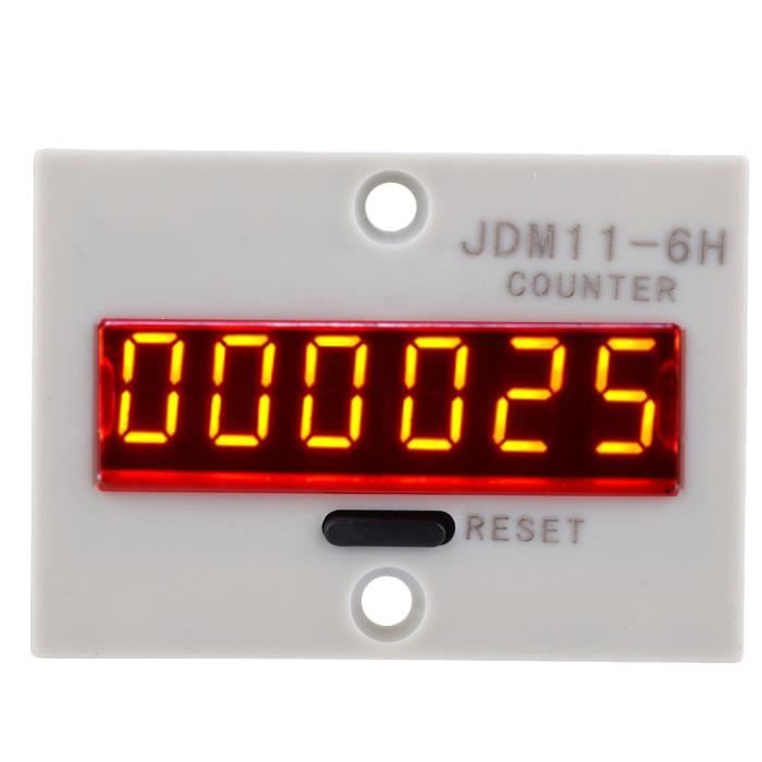HURRISE Compteur électronique à 6 Chiffres JDM11-6H Compteur