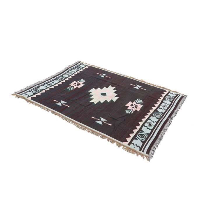 Tapis De Pique-nique Indien Avec Pompons - Résistant à L'humidité - Coton - Tailles S (90x90 Cm) Et L (130x180 Cm) - Pour Camping, Jardin, Plage