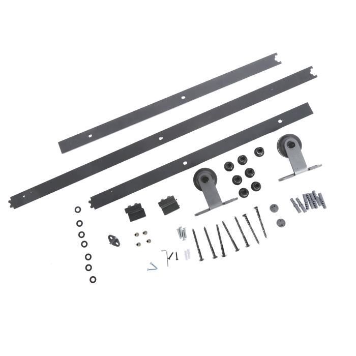 UNI 1,5M Quincaillerie Kit de Rail pour Porte Coulissant Poulie de Rail