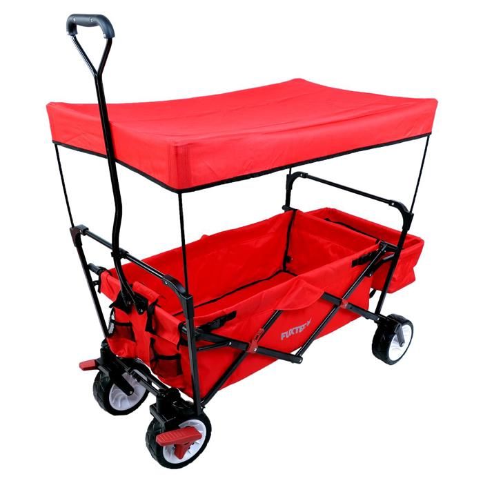 Chariot de transport enfant - Rouge - FUXTEC Wild Cruiser - pliable charge 75 kg