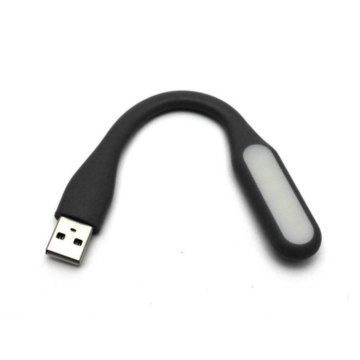 Mini LED USB Lampe de bureau flexible pour Ordinateur portable Noir