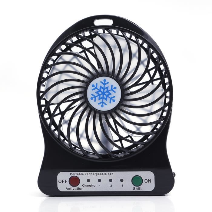 iProtect Mini ventilateur USB en métal à pile - Ventilateur de bureau avec  hélice en noir