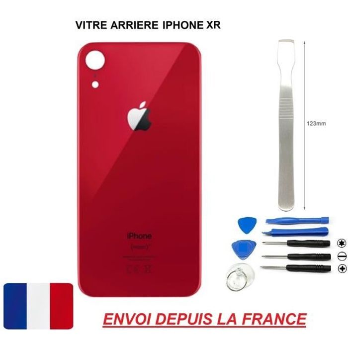 Vitre arrière IPHONE XR 6.1 ROUGE qualité origine en verre, coque cache