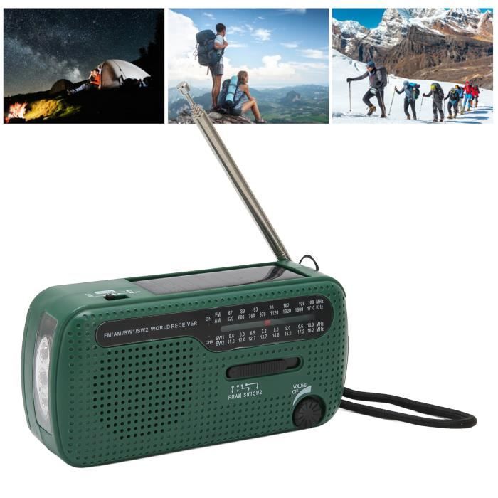 SEC Radio multibande AM/FM/SW1/SW2 à énergie solaire Radio électrique