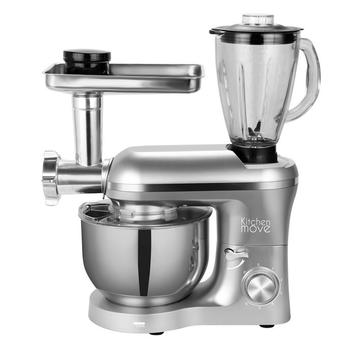 Robot multifonction VIPER PRO BAT-1518BM Kitchen Move - Gris acier - Patissier hachoir blender - 1500W - Bol 5.5L