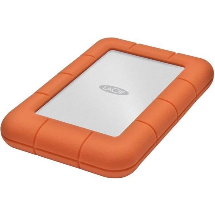 Disque dur externe LaCie Rugged USB-C 1 To - Robuste et compatible avec USB-C - Orange