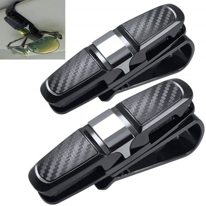Letouch 2 Pack Porte Lunettes Avec Agrafe De Carte De Billet Pour Pare Soleil De Voiture Noir Cdiscount Letouch 2 Pack Porte Lunettes Avec Agrafe De Carte De Billet Pour Pare Soleil De Voiture Noir Cdiscount