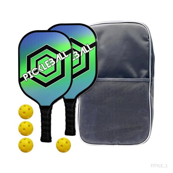 Pickleball Paddles Set de 2 Raquettes de Pickleball avec 4 Balles et