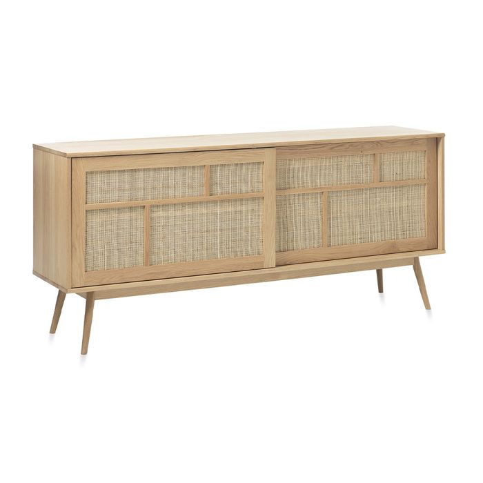 Buffet 2 portes 180 cm - Bois et rotin - CAPRI Buffet 2 portes 180 cm - Bois et rotin - CAPRI