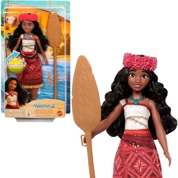 Poupée chantante Vaiana - Disney - Vaiana 2 - Chante en 4 langues - 5 pièces - Accessoires inclus