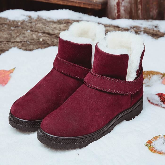 Botte Chaud de Neige UGG Mode Fashion pour Femm Bordeaux