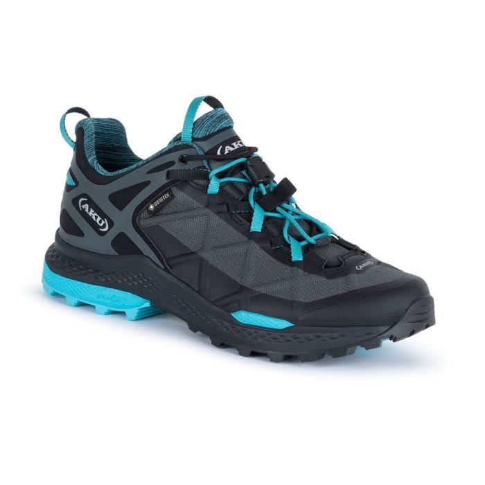 Chaussure de randonnée femme - AKU - Rocket DFS GTX - Noir / turquoise - Vibram Traction Lug