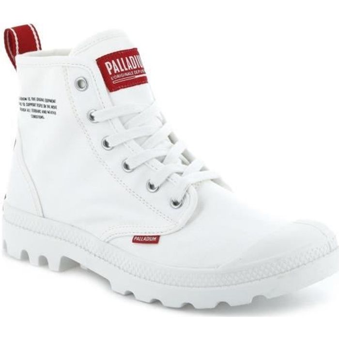 BASKET - PALLADIUM - PAMPA HI DARE blanc - Adulte - Femme - Lacets - Textile - Plat