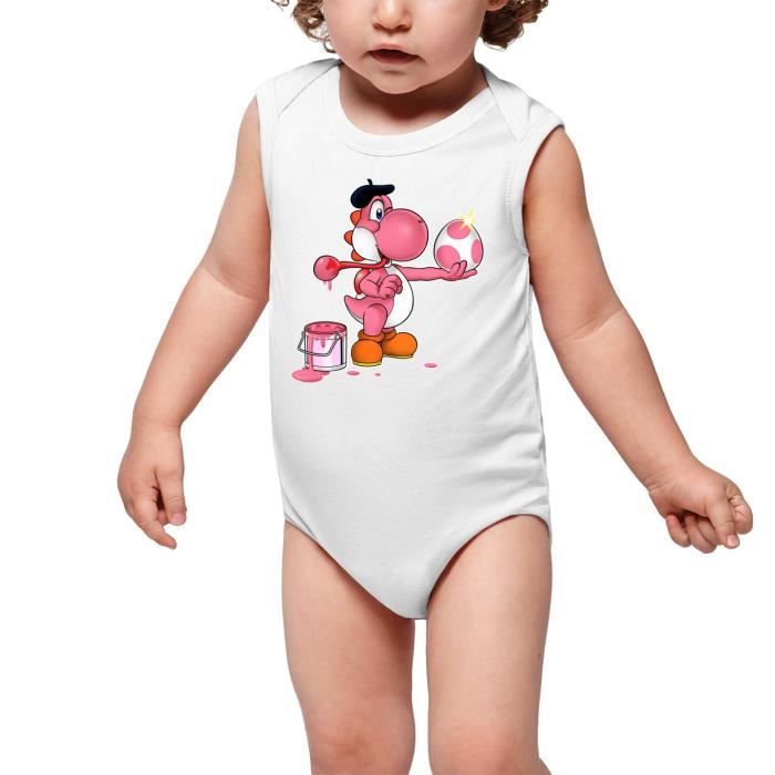 Body Bebe Sans Manches Blanc Parodie Yoshi Yoshi Rose Peinture Fraiche Version Rose Body Bebe De Qualite Superieure De Blanc Cdiscount Pret A Porter