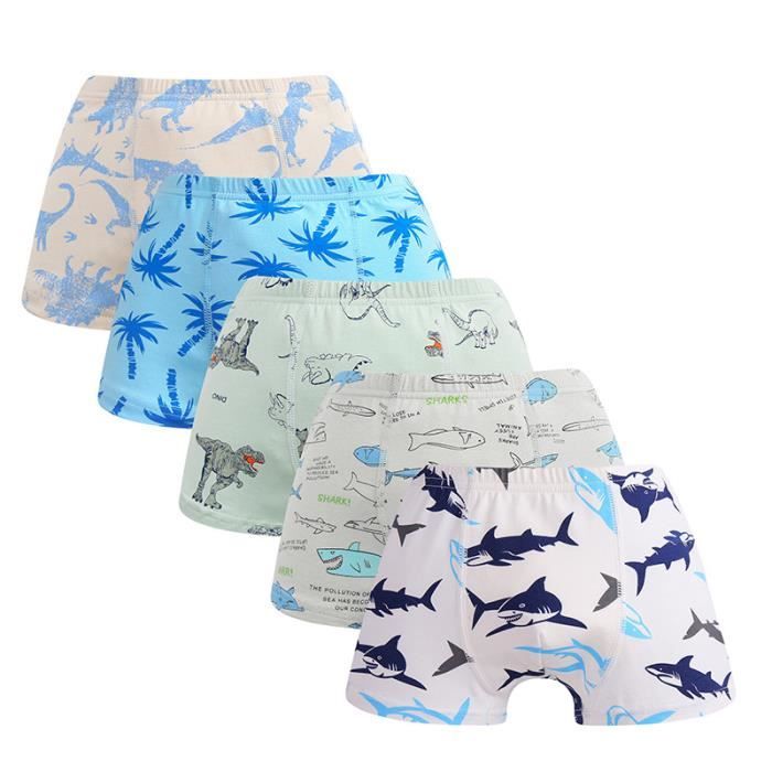 5 Culottes Garçon En Coton - Slips Confortables 95% Coton, Tailles 2 à 13 Ans