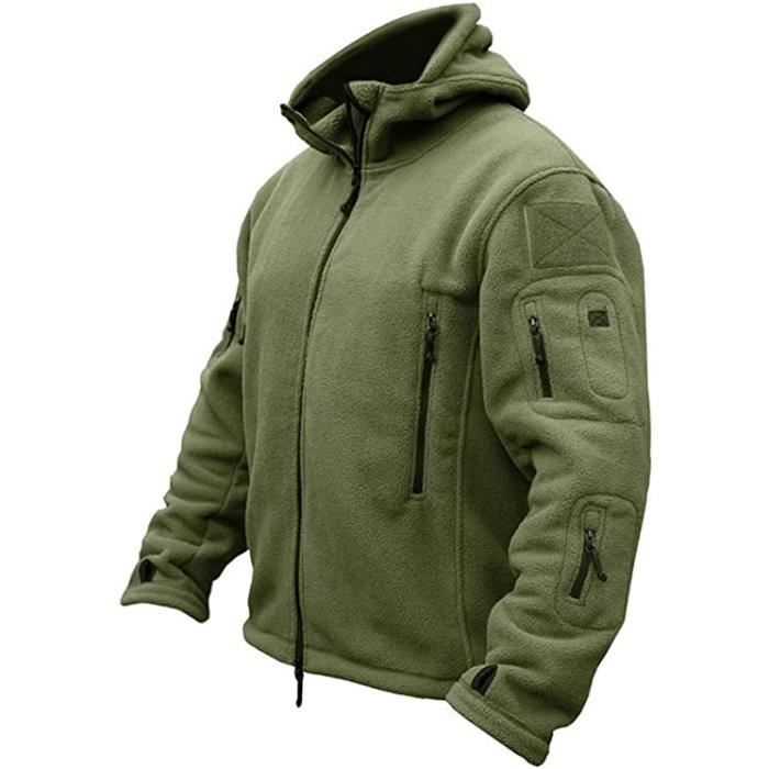 Veste Polaire TACVASEN Homme - Chaud Hiver - Coupe-Vent - Capuche - Pour Chasse & Randonnée