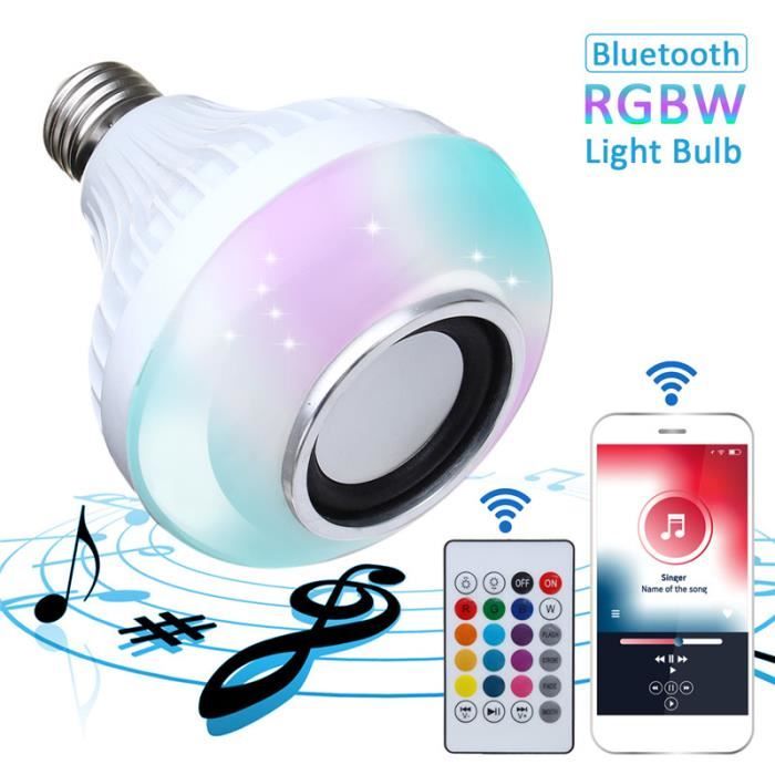 E27 LED RGBW Sans Fil Ampoule Bluetooth Haut-parleur Musique