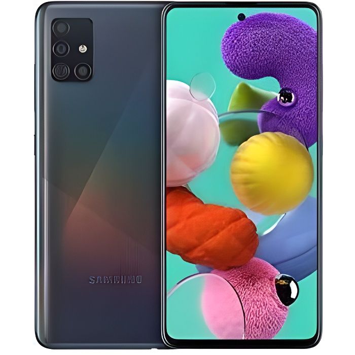 Achat T&eacute;l&eacute;phone portable Samsung Galaxy A51 - débloqué 4G (6,5 pouces - 128 Go - android) - noir pas cher