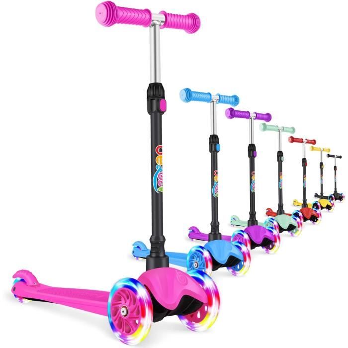 Trottinette 3 roues pour enfants de 2 à 6 ans, hauteur réglable