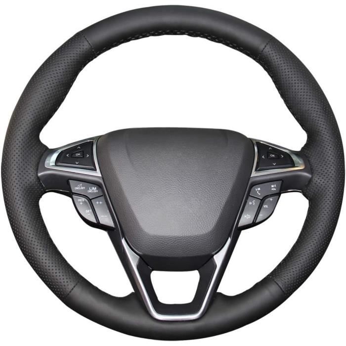 Couvre Volant,Housse De Volant De Voiture En Cuir Suédé Véritable,cousu