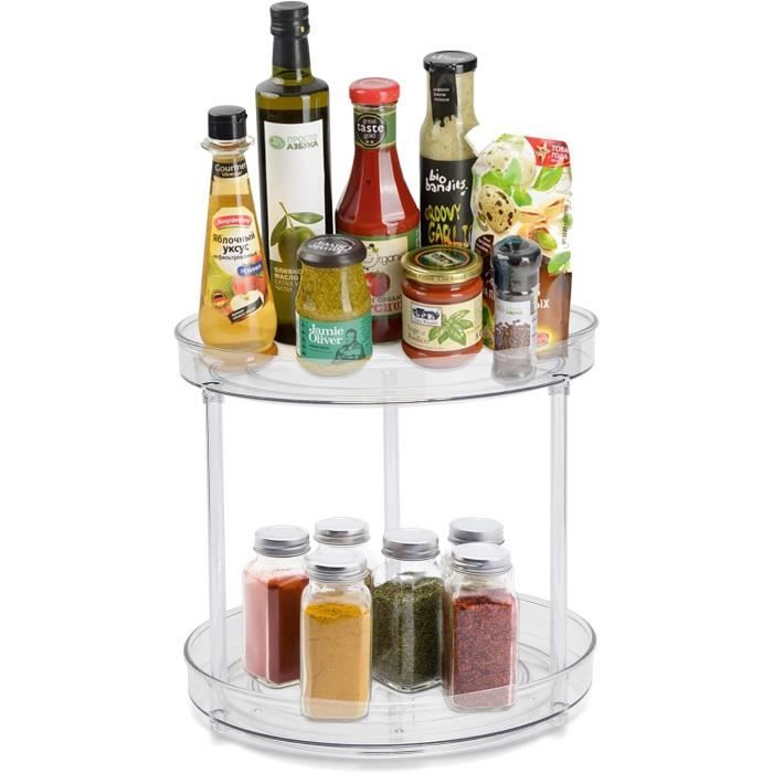 Plateau Tournant De Rangement D'Épices En Plastique Noir - Lazy Susan N106 - Maison