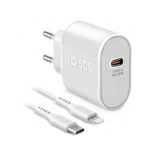SBS Kit accessoires smartphone Kit Chargeur Mural 20W Made For Apple