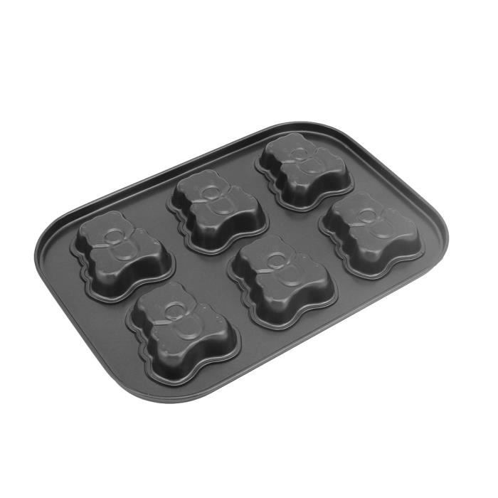 Sourcingmap Metal 6 Cavites Forme Ours Biscuit Pain Moule Moule A Chocolat Gateau Cdiscount Maison