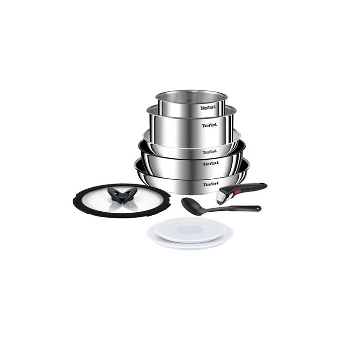 Set de poêles et casseroles TEFAL L897S104 Acier inoxydable Premium Revêtement