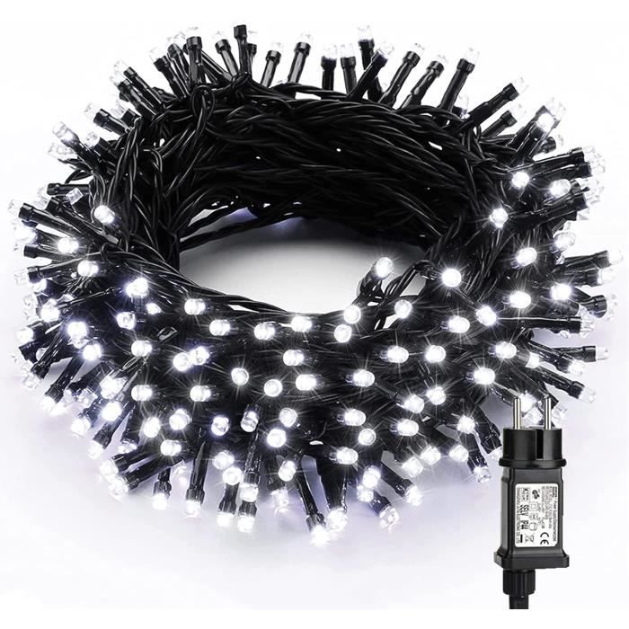 Guirlande Lumineuse Sapin De Noël 20M 200 LED - Intérieur Extérieur 8 Modes Avec Mémoire, Blanc Chaud