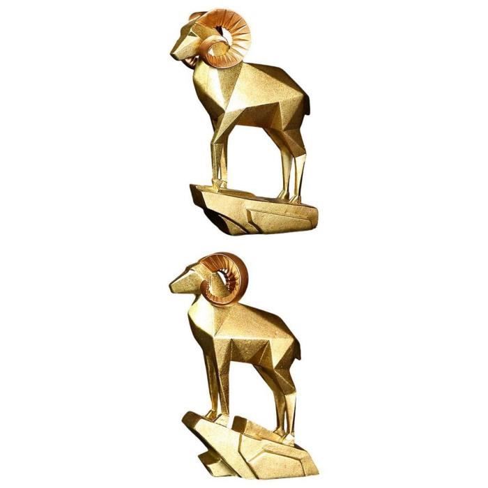 Figurine Chèvre En Cristal Doré - Décoration De Table 10,2 Cm Pour Collection Ou Cadeau