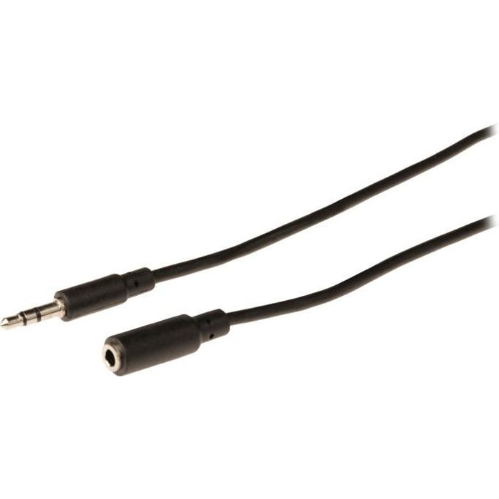 Câble rallonge audio jack 3,5 mm mâle vers jack 3,5 mm femelle 3 m noir -  Cdiscount TV Son Photo