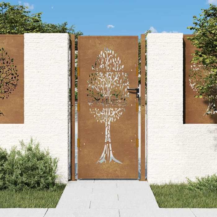 vidaXL Portail de jardin 105x205 cm Acier corten - vue 2