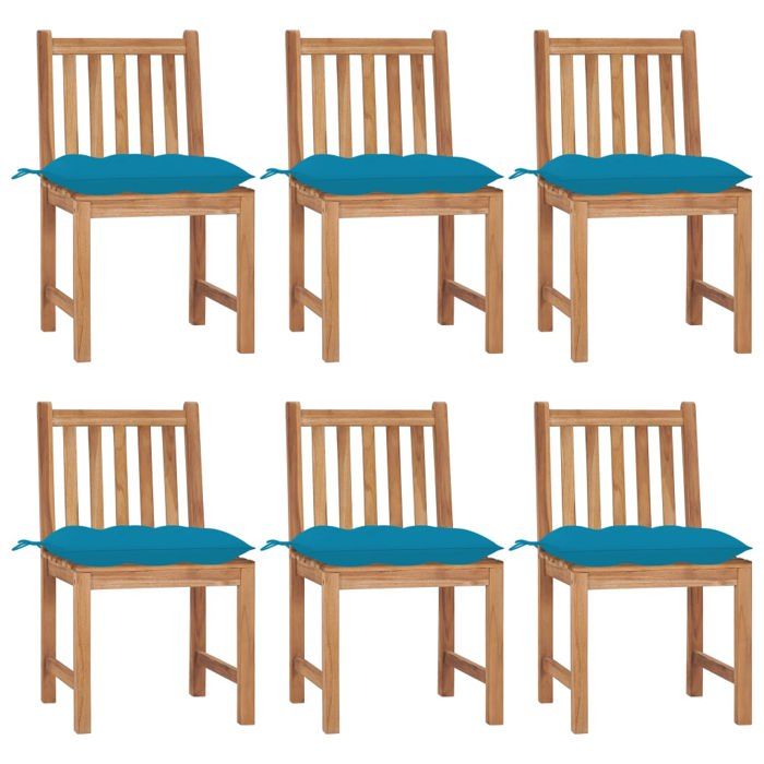 Chaise de jardin vidaXL Lot de 3 Chaises de Jardin avec Coussins, Sièges de Patio avec Dossier