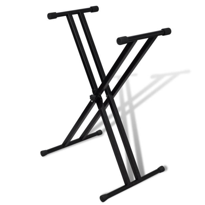 Support de Clavier de Piano Support de Clavier de Musique Cikonielf Support de Clavier réglable Support de Clavier à Double Support 
