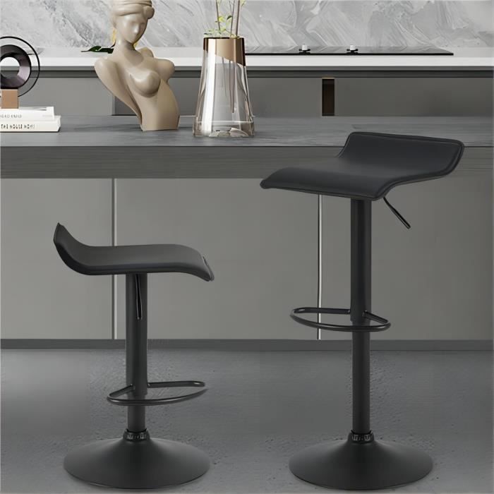 WOLTU 2x Tabourets de Bar Chaise de Bar réglable en Hauteur Rotatif à 360 Dégrées Noir W0ATT0017-2 WOLTU 2x Tabourets de Bar Chaise de Bar réglable en Hauteur Rotatif à 360 Dégrées Noir W0ATT0017-2