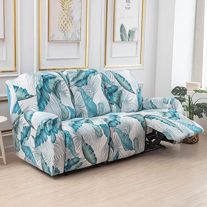 Housse De Canapé Inclinable 1/2/3 Places - Tissu Jacquard Extensible, Antidérapante, Lavable, Avec Poches Latérales