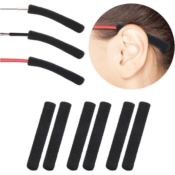 Lot De 4 Paires De Coussinets D'oreille En Tricot Pour Lunettes - Noir - Neuf