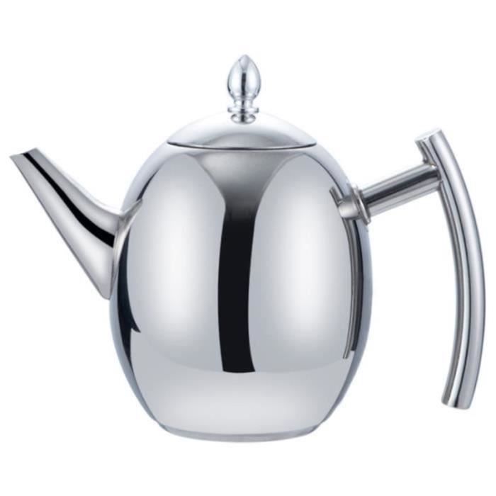 Théière En Acier Inoxydable 1L Avec Passoire Intégrée - Pour Thé, Café, Cuisinière Gaz Et Induction - 7