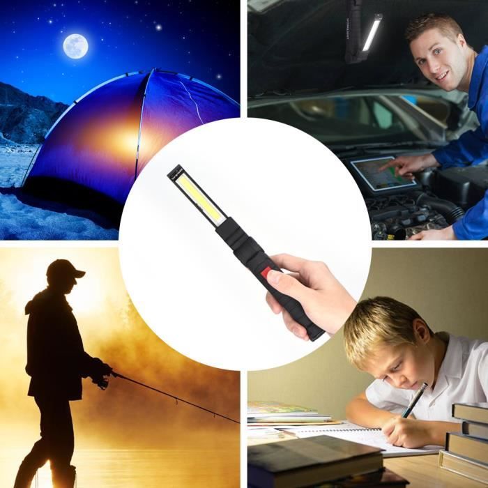 Lampe de travail - HB015 - Rechargeable USB - LED - Support magnétique - Portable