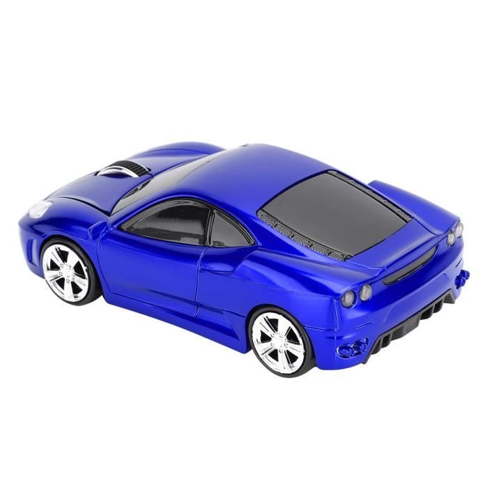Zerone souris PC Pour modèle de voiture Ferrari Souris sans fil Creative 2.4G 1200DPI pour ordinateur portable (bleu)