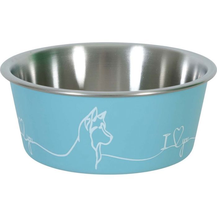 Ecuelle antidérapante bleue pour chiens Love dog 1700 ml Ecuelle antidérapante bleue pour chiens Love dog 1700 ml