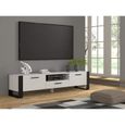 Mueble TV Stand Hi-Fi Nuka 200 cm Blanc Mat Salon Commode-1