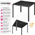 TECTAKE Table de jardin MAREN Résistant aux intempéries et aux UV Surface de la table en aspect bois - Noir-1