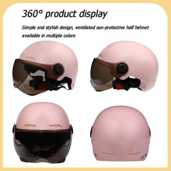 Casque Moto Ouvert Fresh Pro 3/4 Jet - Pour Femmes Et Hommes, Léger 800g, Homologué EUR, Style Décontracté
