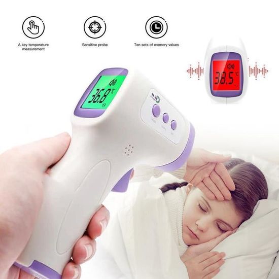 Thermomètre frontal infrarouge sans contact pour bébé enfants adultes Bleu  YONIS au meilleur prix