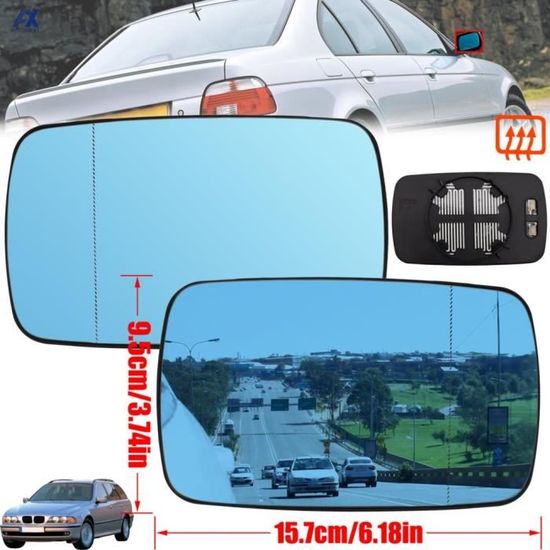 Bleu - Paire de lentilles de rétroviseur de voiture, avec rétroviseurs  chauffants, pour Bmw E39 E46 320i 330i - Cdiscount Auto