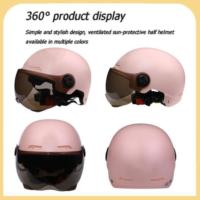 Casque Moto Enfant Mignon Demi-Casque Ouvert 3-16 Ans - Homologué ECE