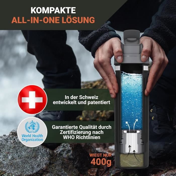 Bachgold Gourde filtrante eau non potable 650 ml avec une capacité de — free download