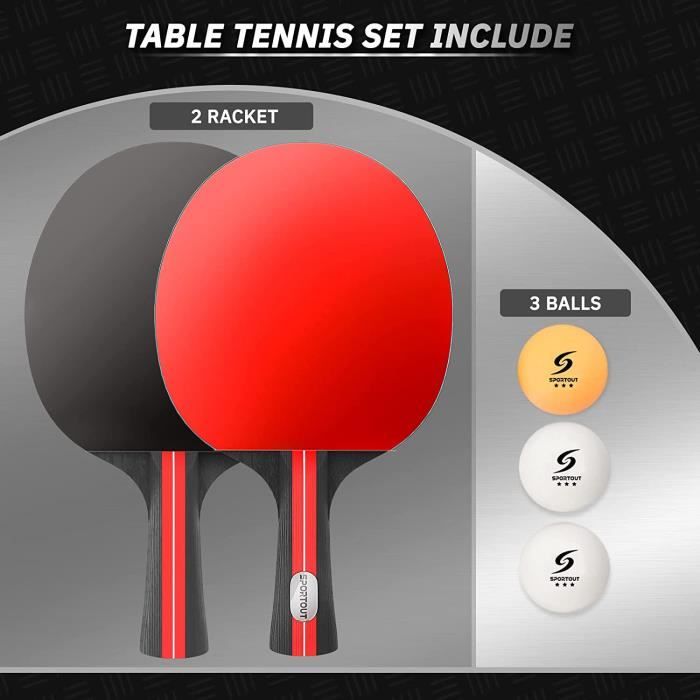 Set De Tennis De Table, 2 Raquette Ping Pong De Peuplier+3 Balle+1 Sac -  Cdiscount Sport